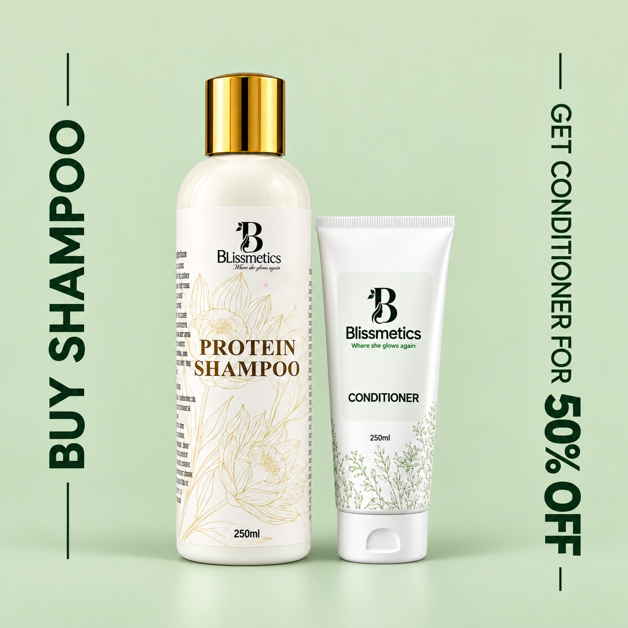 Protein Shampoo+Conditioner | Bundle Offer 50%OFF